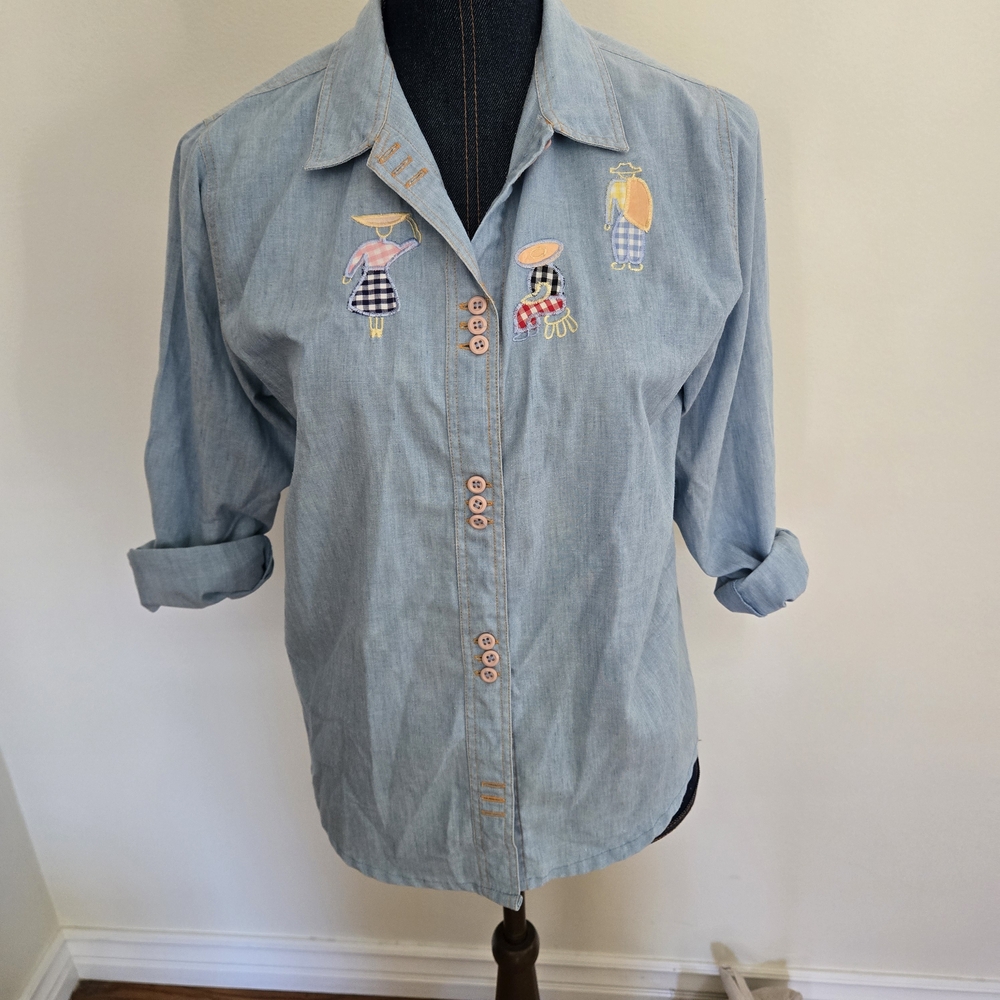 Avon Blue Cuffed Sleeve Button Down Shirt